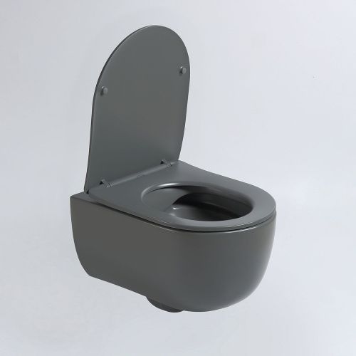 Унитаз подвесной Vincea Evo VT1-34SMA черный с сиденьем микролифт безободковый душевой смыв - фото 3