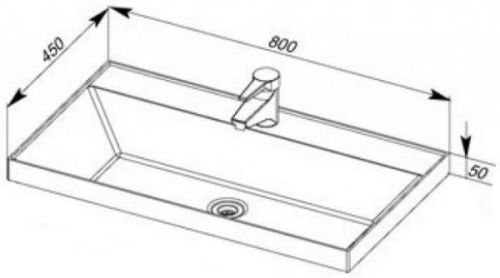 Раковина из искусственного камня Aquanet Орлеан 00179395 80х50 полувстраиваемая цвет белый 1 отверстие под смеситель - фото 5