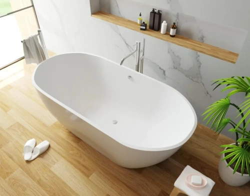 Ванна из литьевго мрамора Taliente Nemi NE15075 150х75 отдельностоящая овальная без ножек и каркаса - фото 2