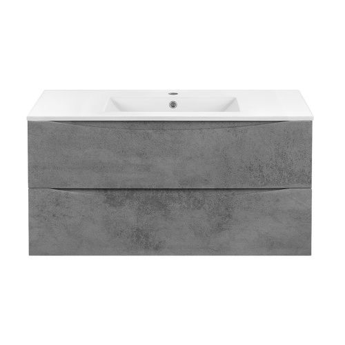 Тумба под раковину Vincea Mia VMC-2MC100BT 100х50 подвесная цвет серый - фото 3