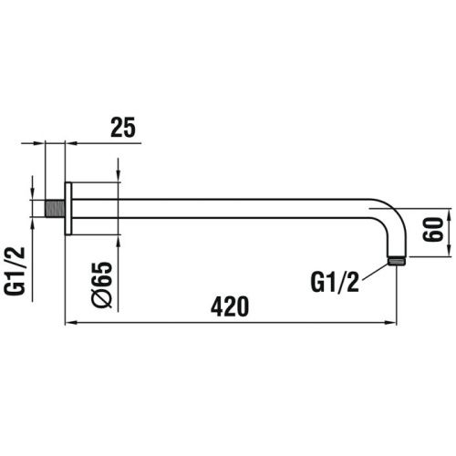 Кронштейн для верхнего душа Laufen HF960109100001 хром - фото 2