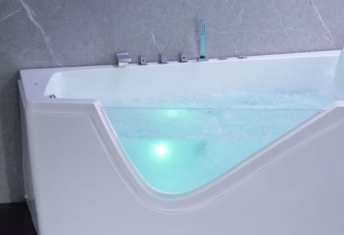 Ванна акриловая гидромассажная Gemy G9056 B R 170х130 пристенная асимметричная с каркасом - фото 4