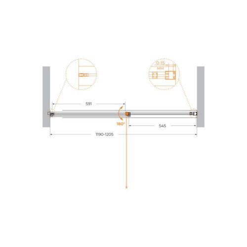 Душевая дверь Cezares URBAN URBAN-B-12-120-C-NERO 120х195 стекло прозрачное профиль черный - фото 2