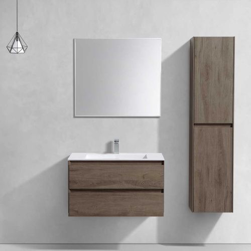 Тумба под раковину Vincea Luka VMC-2L800RO 80х50 подвесная цвет коричневый - фото 3