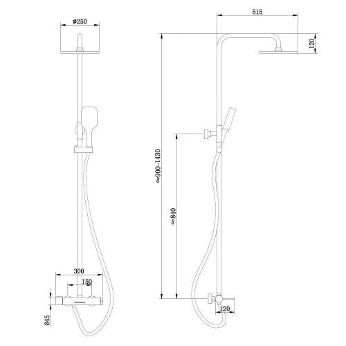 Душевая стойка Abber AF8816NGL настенная цвет серый - фото 4