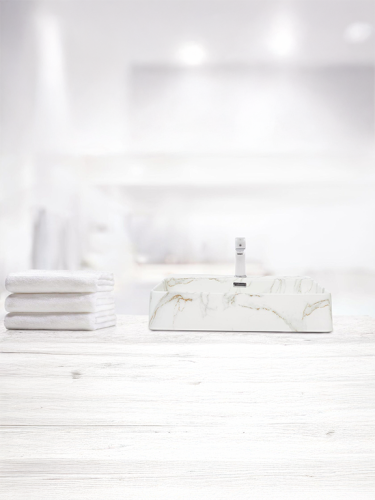 Раковина из сантехнического фаянса WeltWasser WW SK 10000004543 40 см накладная цвет белый/серый без отверстий под смеситель - фото 4