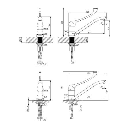 Смеситель LeMark Project LM4634C на раковину хром