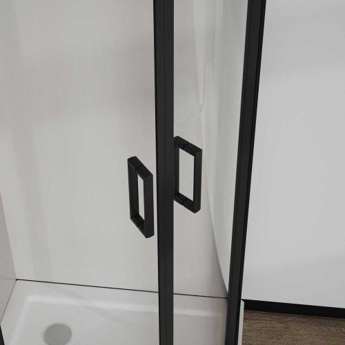 Душевой уголок Vincea City VSQ-5CT900CLB 90х90 стекло прозрачное профиль черный без поддона - фото 2