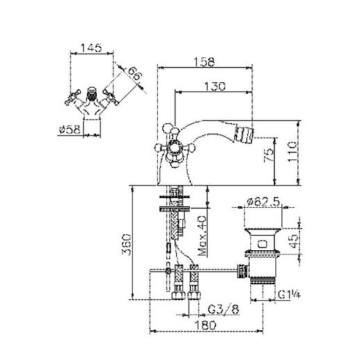 Смеситель Cisal Victorian VT00055027 Акция на биде бронза - фото 2