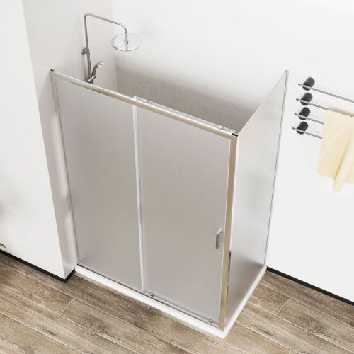 Душевой уголок Vincea City VSR-5CT9012MT 120х90 стекло текстурное профиль хром без поддона - фото 3