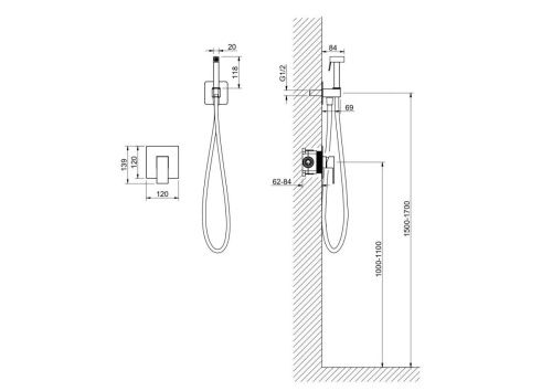 Гигиенический душ Aquatek ЛИБРА AQ1619MB черный - фото 4