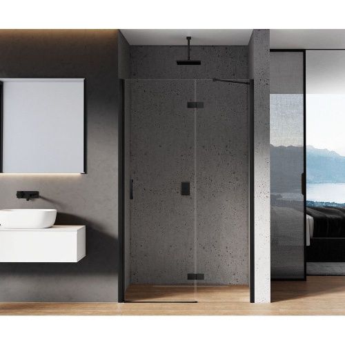 Душевая дверь New Trendy NEW RENOMA Black D-0196A 90х195 стекло прозрачное профиль черный - фото 2