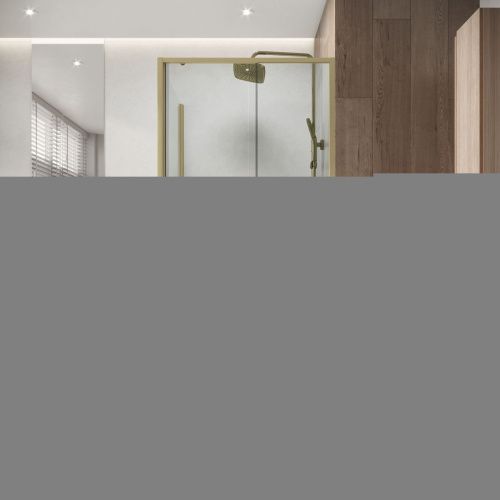 Душевой уголок Niagara Nova NG-44-9ASG-A90SG-34 90х90 стекло прозрачное профиль золото без поддона - фото 4