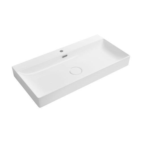 Раковина из сантехнического фарфора Wellsee Bromance 151601000 90х50 накладная цвет белый 1 отверстие под смеситель - фото 2