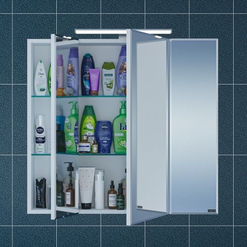 Зеркало-шкаф СанТа Стандарт 113011 80х70 подвесной цвет белый - фото 2