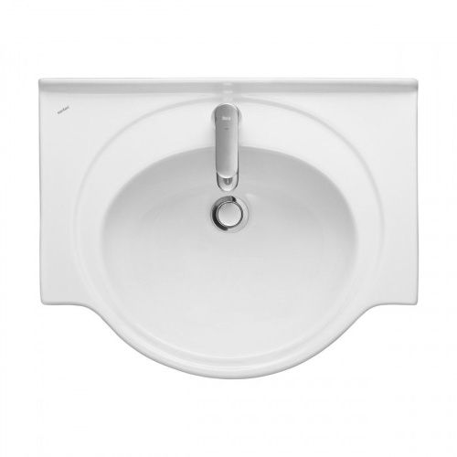 Раковина из сантехнического фарфора Santeri Сатурн 131211S0011B0 60х50 накладная цвет белый 1 отверстие под смеситель - фото 2