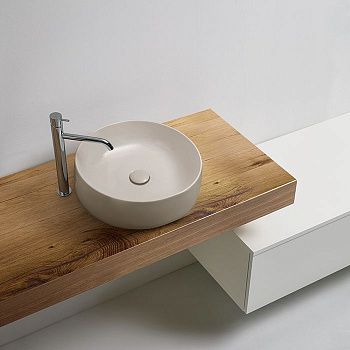 Раковина из сантехнического фарфора Kerasan Nolita 534481 40х40 накладная цвет коричневый без отверстий под смеситель