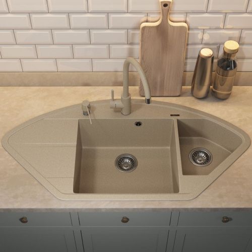 Кухонная мойка Uperwood Quartz Premium UPD-06 3910202121 100х50 цвет бежевый поверхность матовая - фото 4