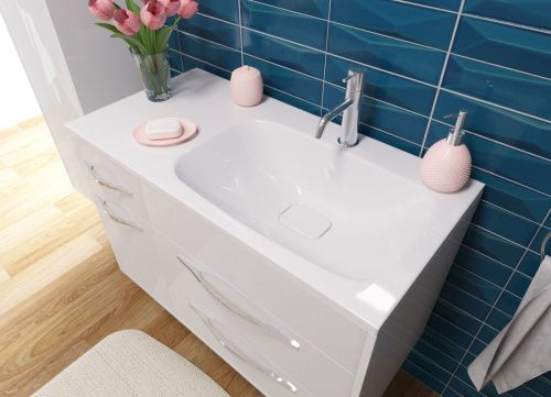 Раковина из искусственного камня Эстет Барселона ФР-00014917 90х50 накладная цвет белый 1 отверстие под смеситель - фото 4