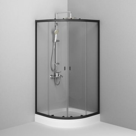 Душевой уголок Am.Pm X-Joy W88E-205-080BT64 80х80 стекло прозрачное профиль черный с поддоном