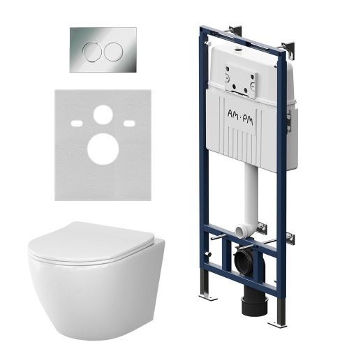 Комплект унитаз с инсталляцией с клавишей смыва Am.Pm Like IS100151.801900 - фото 2