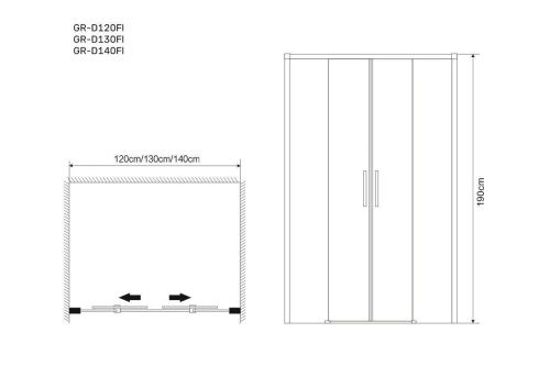 Душевая дверь Grossman Fly GR-D120Fl 120х190 стекло прозрачное профиль хром - фото 3