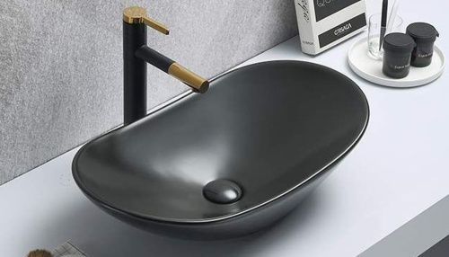 Раковина из сантехнического фаянса Velvex 7811AMB 60х40 накладная цвет черный без отверстий под смеситель - фото 2