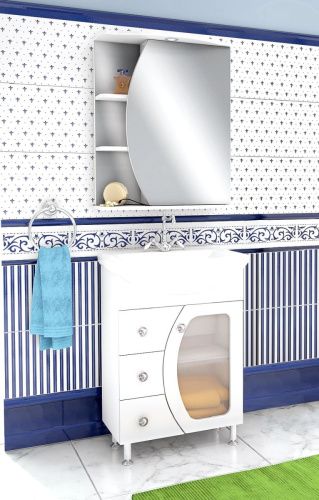 Зеркало-шкаф Runo ЛИНДА 00000001082 60х80 подвесной цвет белый - фото 3