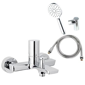 Смеситель для ванны AQG Tube 01TUB410CR настенный хром