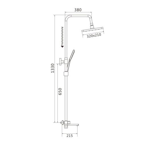 Душевая стойка Shevanik S9936C настенная цвет белый - фото 3