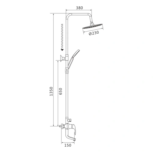 Душевая стойка Shevanik S9836F настенная цвет белый - фото 3