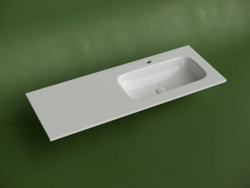 Раковина из сантехнического фарфора Ceramica Nova GRACE CN7021 120х50 накладная цвет белый 1 отверстие под смеситель - фото 2