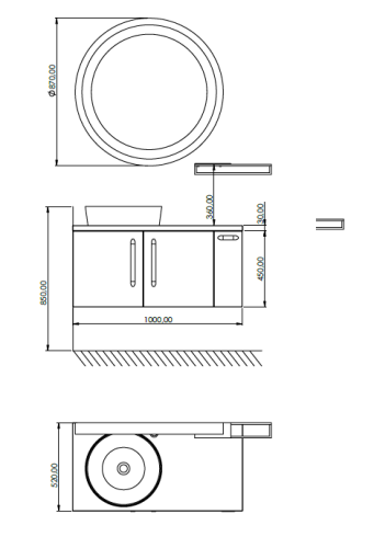 Тумба с раковиной Creavit Elata ET0100.01.ANMA 100х50 - фото 2