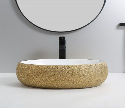 Раковина из сантехнического фаянса CeramaLux 433J 50х30 накладная цвет белый без отверстий под смеситель - фото 3