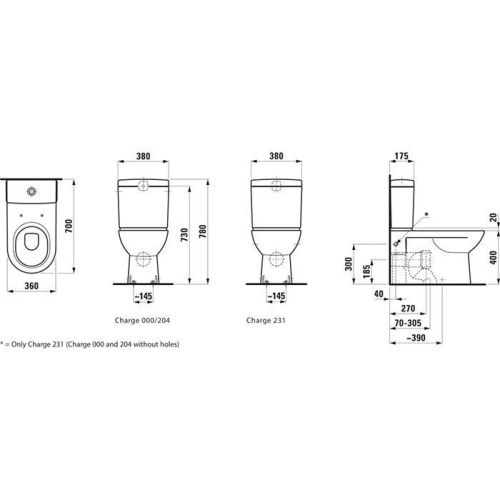 Чаша унитаза напольная Laufen Pro 8.2495.8.000.000.1 цвет белый без сиденья и без бачка душевой смыв - фото 2