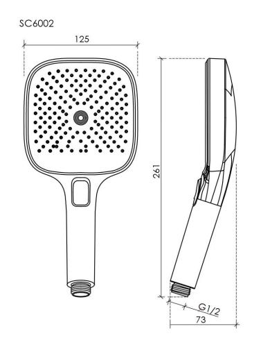 Душевая лейка Sancos Nok SC6002CH-W цвет белый/хром - фото 2