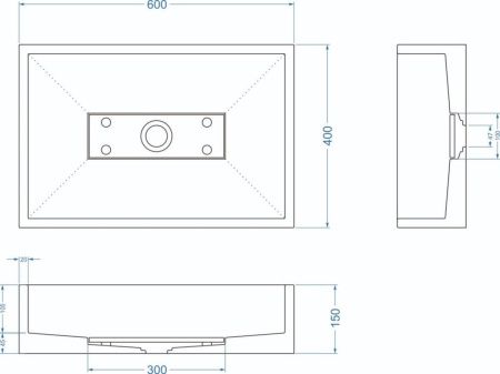 Раковина из искусственного камня Uperwood Angkor 291020219 60х40 накладная цвет серый