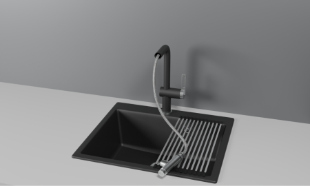 Смеситель для кухни Granula 8169, ТУРМАЛИН на мойку черный