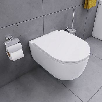 Унитаз подвесной Damixa Sirius DX86C1700SC белый с сиденьем микролифт безободковый каскадный смыв