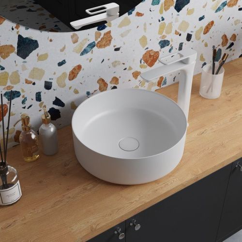 Раковина керамическая Iddis Ray RAYWS03i27 40х40 накладная цвет белый без отверстий под смеситель - фото 4