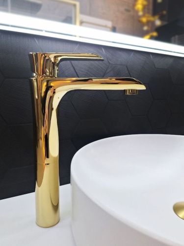 Смеситель для раковины AltroBagno Costanza AltroBagnoCostanza010214Or на столешницу золото - фото 3