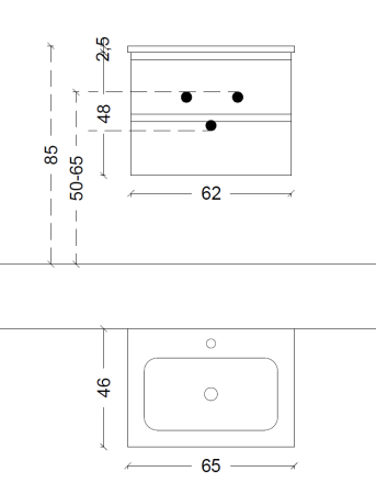 Тумба под раковину Armadi Art Capolda 849-065-WW 60х50 подвесная цвет белый