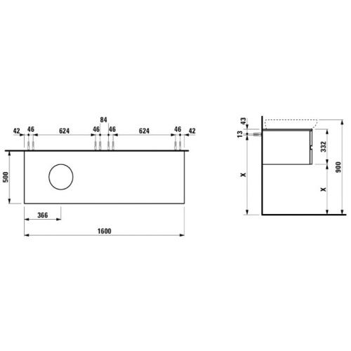 Тумба под раковину Laufen Alessi One 4.2426.1.097.630.1 160х50 цвет коричневый - фото 2