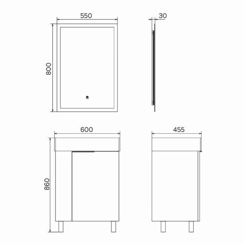 Тумба с раковиной Comforty Асти 00-00019248CF 60х50 подвесная цвет белый - фото 2