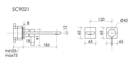 Смеситель для раковины Sancos Linn SC9021CH встраиваемый в стену хром