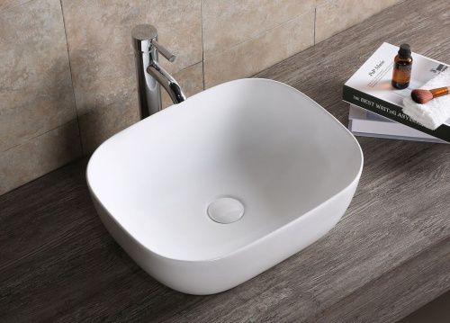 Раковина из сантехнического фарфора Cerutti SPA CR0078 50х40 накладная цвет белый без отверстий под смеситель