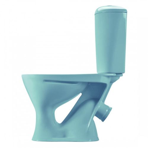 Унитаз-компакт напольный с бачком Santeri Версия 1P4015S0600BF голубой с сиденьем каскадный смыв - фото 3