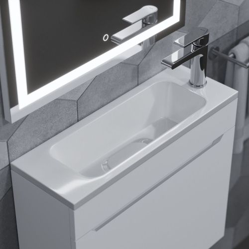 Раковина из искусственного камня Uperwood Modul 2911020338 60х20 полувстраиваемая цвет белый - фото 2