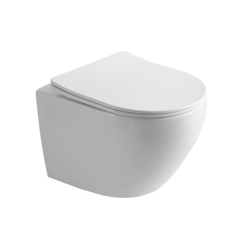 Унитаз подвесной WesnaArt Nova 204-NOV03 белый с сиденьем микролифт безободковый каскадный смыв - фото 2