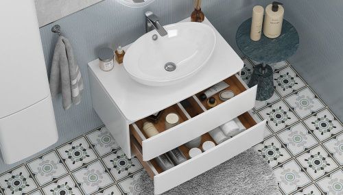 Тумба под раковину Velvex LUNA tp.LUN.80.2Y 80х50 подвесная цвет белый - фото 4